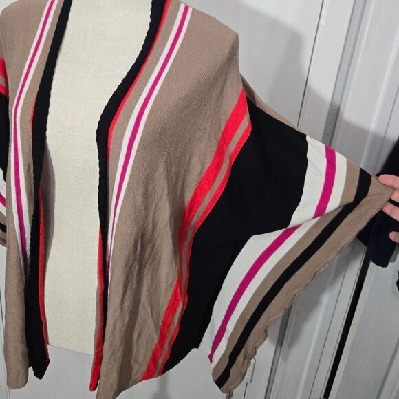 Jana Womens Sweater Cardigan Size XL Open Front Striped - Picture 7 of 8